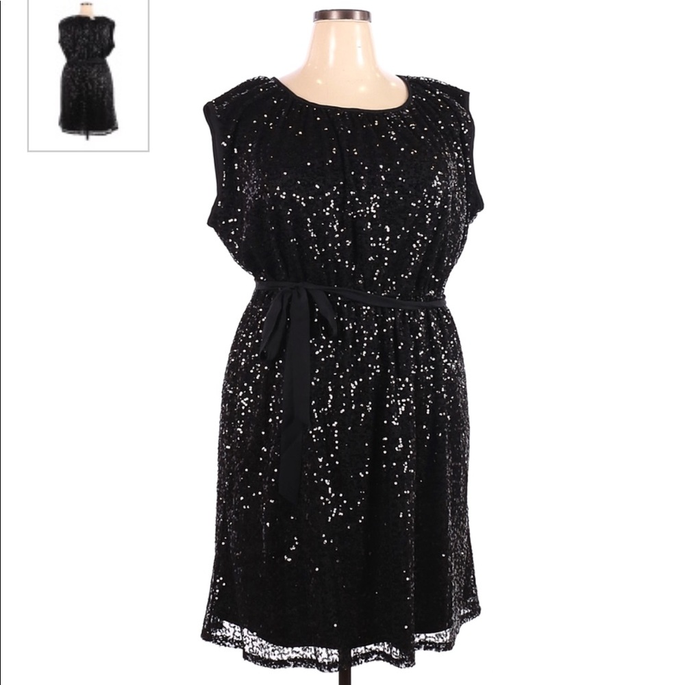 Lane Bryant black sequin plus cocktail dress